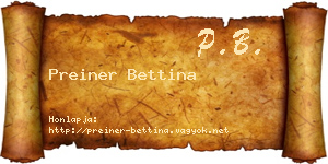 Preiner Bettina névjegykártya