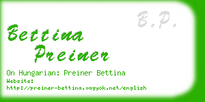 bettina preiner business card